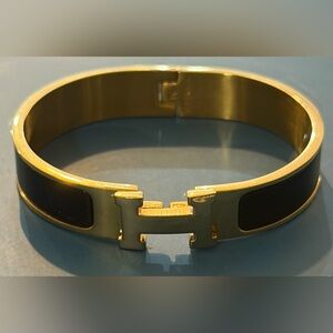Hermes Gold and Black Tech Wristband